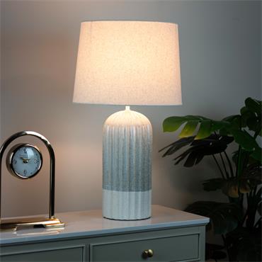 PRESELY CERAMIC RIDGED TABLE LAMP 64CM