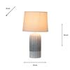PRESELY CERAMIC RIDGED TABLE LAMP 64CM