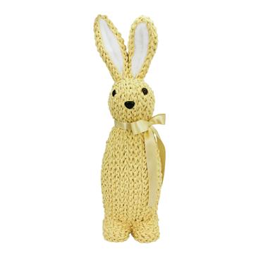 EASTER BUNNY STANDING CROCHE YELLOW 52CM