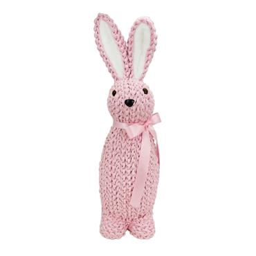 EASTER BUNNY STANDING CROCHE PINK 52CM