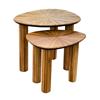 TEAK RAY SET OF TWO SIDE TABLES