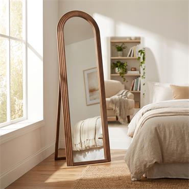STEPPED ARCHED FLOOR STANDING MIRROR NATURAL