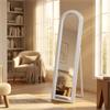 STEPPED ARCHED FLOOR STANDING MIRROR WHITE