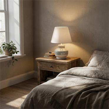 PRESLEY CERAMIC BEDSIDE LAMP 36CM