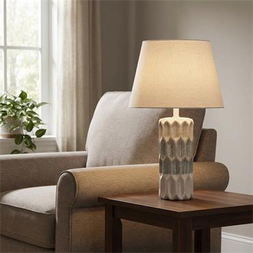 PRESLEY CERAMIC BEDSIDE LAMP 41CM