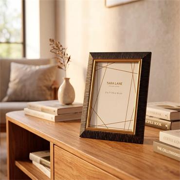 STANFORD WALNUT AND GOLD PHOTO FRAME 5X7