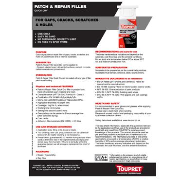 TOUPRET 1KG PATCH & REPAIR FILLER QUICK DRY