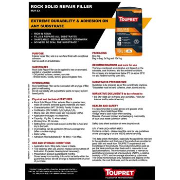 TOUPRET 2KG ROCK SOLID REPAIR FILLER