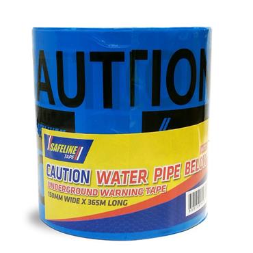 WARNING TAPE WATER PIPE BELOW [150mmX365MTR]