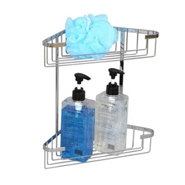 TEMA WIRE 2 TIER CORNER SHOWER BASKET CHROME