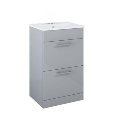 Belmont Square Gloss Light Grey 50cm Vanity Unit