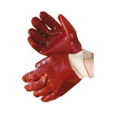 PR RED PVC KNIT-WRIST GLOVES