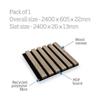 ACOUSTIC WALL PANEL SMOKED OAK 605X2400MM