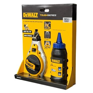 DeWalt 30m (100ft) Chalk Line & Blue Chalk Set