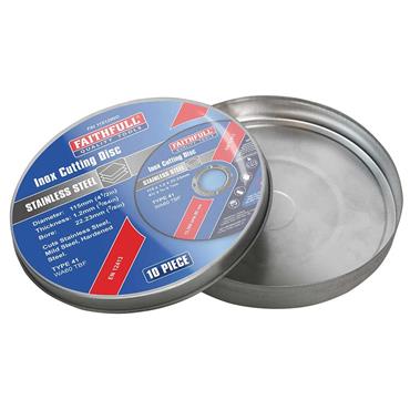 Faithfull 115mm (4.5in) Inox Metal Cutting Discs (10 Pa