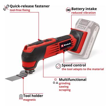 Einhell 18V Multi-Tool Kit with a 2.5Ah Li-ion Battery