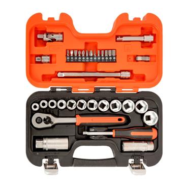 Bahco 1/4in & 3/8in Drive Socket Set (34 Piece)