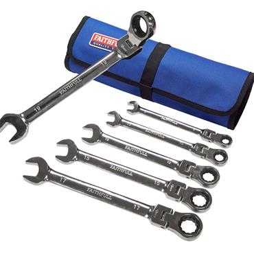 Faithfull 6 Piece Ratchet Combination Spanner Set