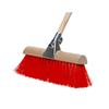 RED PVC YARD BRUSH WITH CLAMP & HANDLE