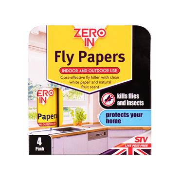 ZERO IN FLY PAPERS 4 PACK 