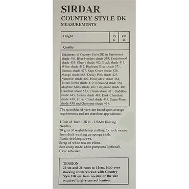 Sirdar 4132 Dickensian Mice knit pattern in DK