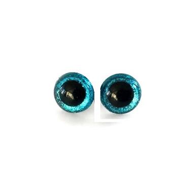 25mm Blue Glitter Toy Eyes (Safety Eyes) - 1 Pair  