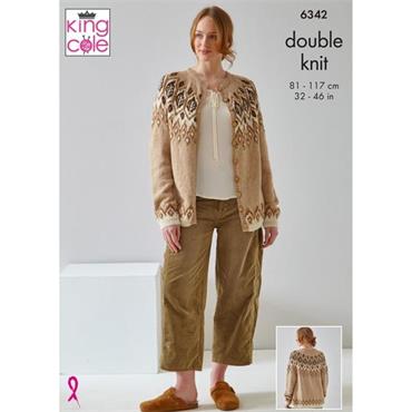 #6342 Cardigan Yarn & Pattern Pack in Natural Alpaca DK
