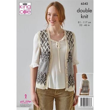 #6342 Waistcoat Yarn and Pattern Pack in Natural Alpaca DK