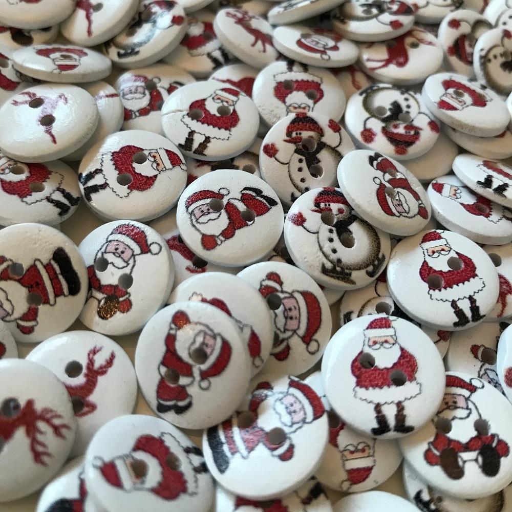 Pack of 20 x Assorted Christmas Buttons