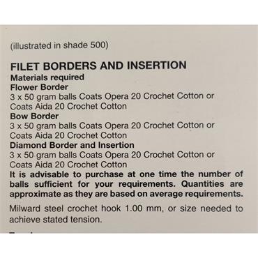 Crochet Pattern CCL042 Filet Borders And Insertion