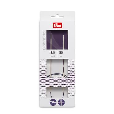 Prym Ergonomic Design Circular Knitting Needles, 80cm Long, 3mm-10mm