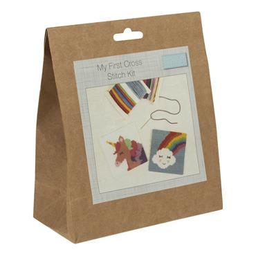 My First Counted Cross Stitch Kit - Unicorn and Rainbow