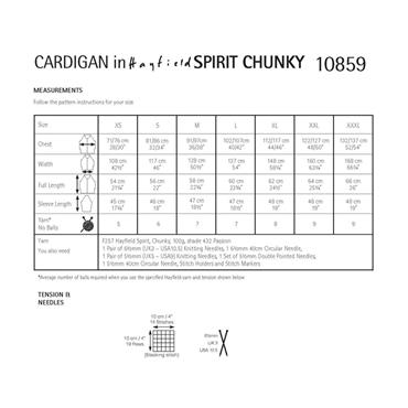 Hayfield Pattern 10859 Cardigan in Spirit Chunky