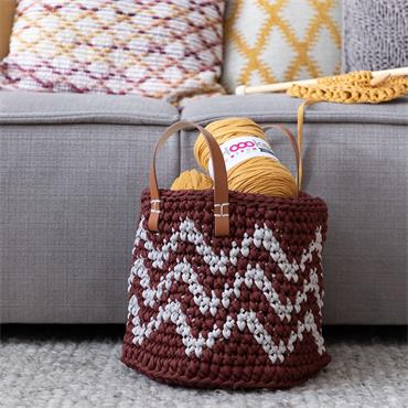 Hooked Crochet Oslo Basket Pattern in Zpagetti