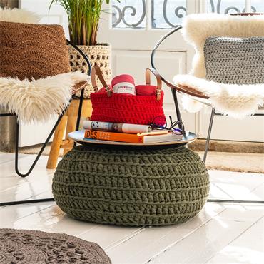 Hooked Crochet Pouf Pattern in Zpagetti