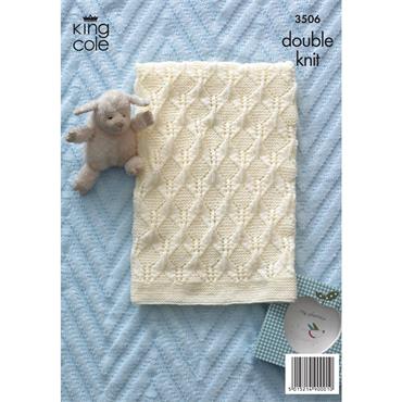 King Cole Pattern 3506 Baby Blankets in King Cole DK