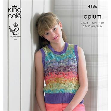 King Cole Pattern 4186 Waistcoat & Slipover in Opium