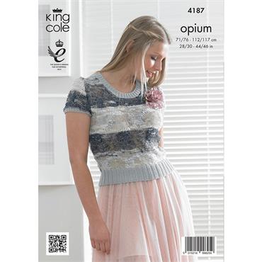 FREE : ONLINE ONLY : King Cole Pattern 4187 Sweater & Top in Opium
