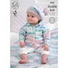 King Cole Pattern 4202 Babies Cardigan, Blanket and Beret in Cherish DK