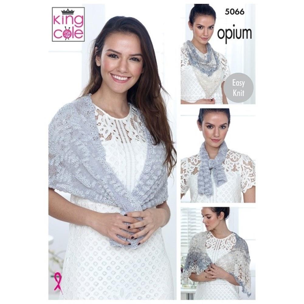 King Cole Pattern 5066 Wraps & Scarf in Opium & Opium Palette