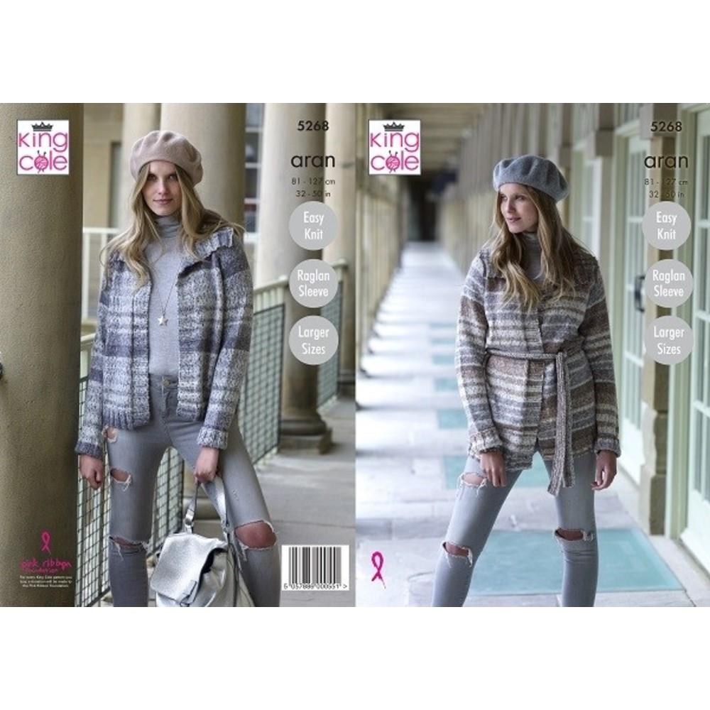 King Cole Pattern 5268 Jackets in Drifter Aran Ireland