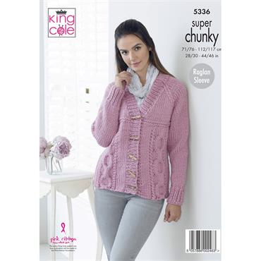 King Cole Pattern 5336 Sweater & Cardigan in Super Chunky