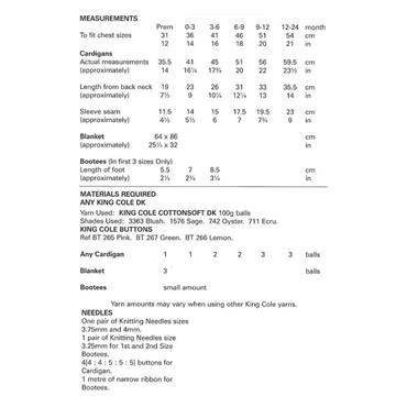 King Cole Pattern 5467 Cardigans, Blankets and Booties