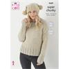 King Cole Pattern 5669 Sweaters, Hat & Scarf in Timeless Classic Super Chunky
