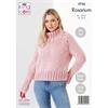 King Cole Pattern 5754 Round & Stand Up Neck Sweaters in Rosarium Mega Chunky