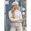 King Cole Pattern 5794 Round & Stand Up Neck Sweaters Knitted in DK