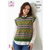 King Cole Pattern 6019 Fairisle Sleeveless Tops in Luxury Merino DK