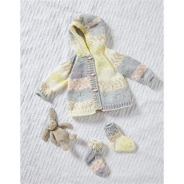 Pattern 6048 Jacket, Coat, Hat, & Socks Knitted in Cosy Love Aran