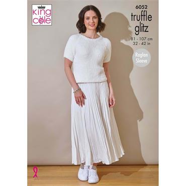 King Cole Pattern 6052 Top & Cardigan in Truffle Glitz