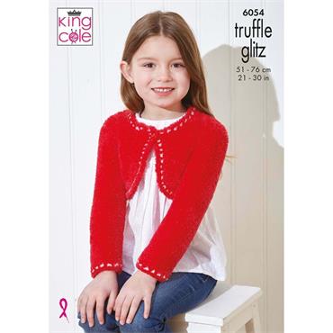 King Cole Pattern 6054 Waistcoat & Bolero in Truffle Glitz